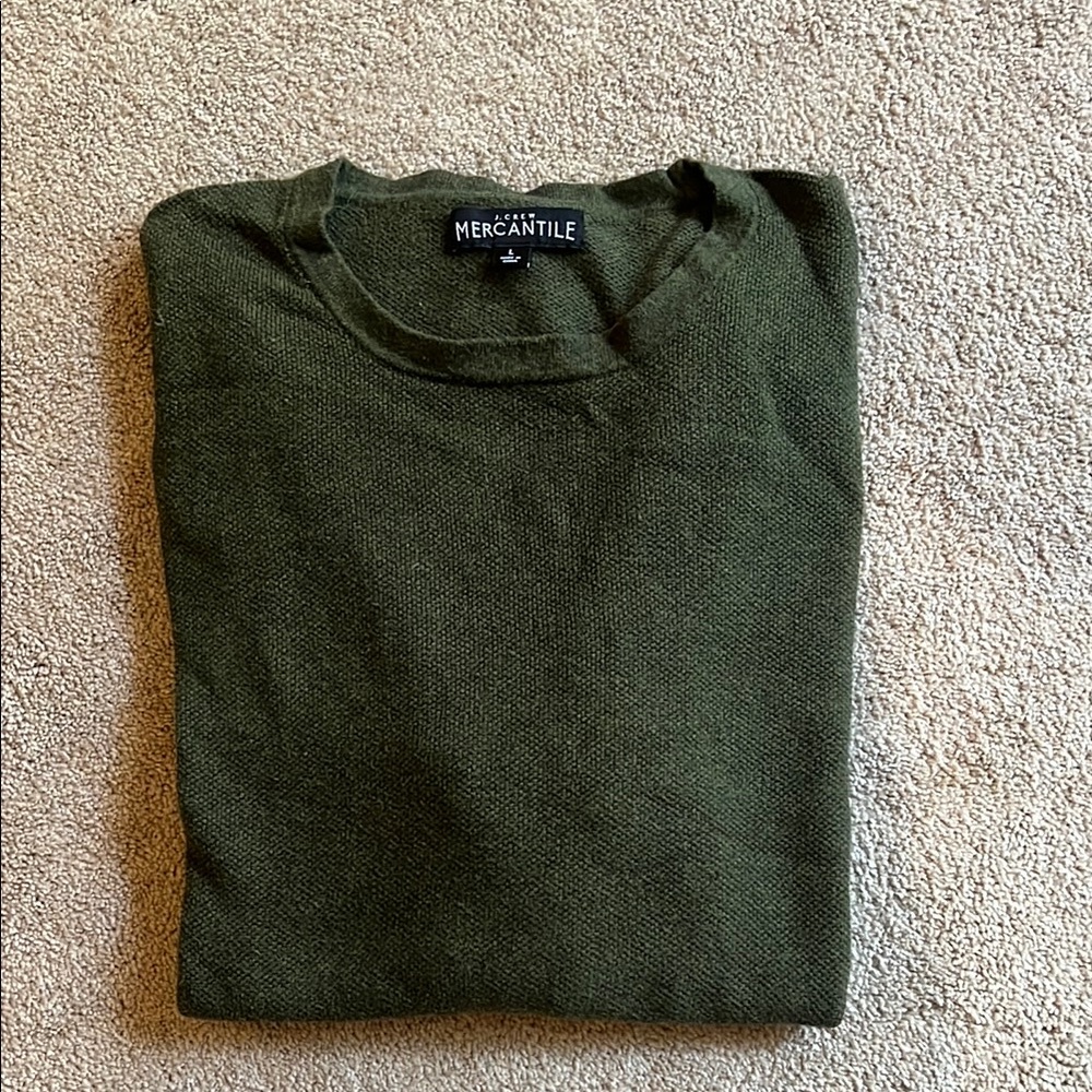 J. Crew Factory Green Crewneck Sweater